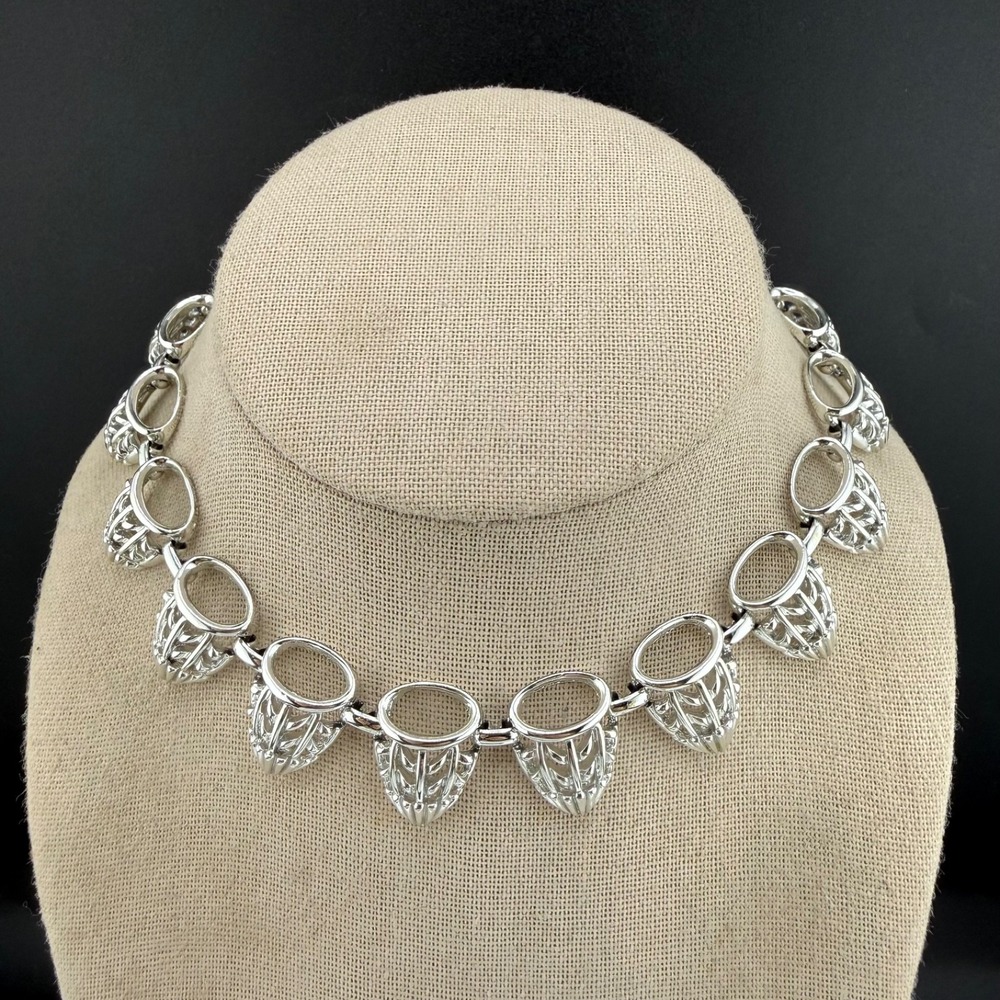 Vintage Coro Necklace Silver Tone Adjustable Signed 14”